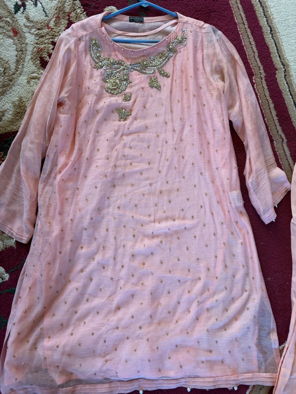 Pretty peach Agha Noor suit size large